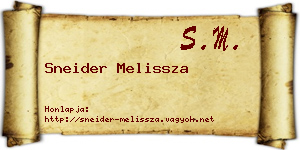 Sneider Melissza névjegykártya